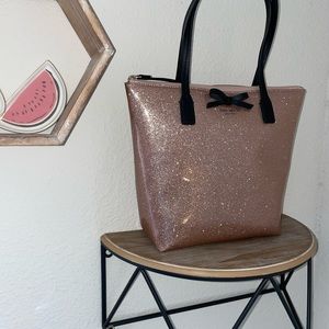 Kate Spade pink glitter shoulder bag and matching wallet